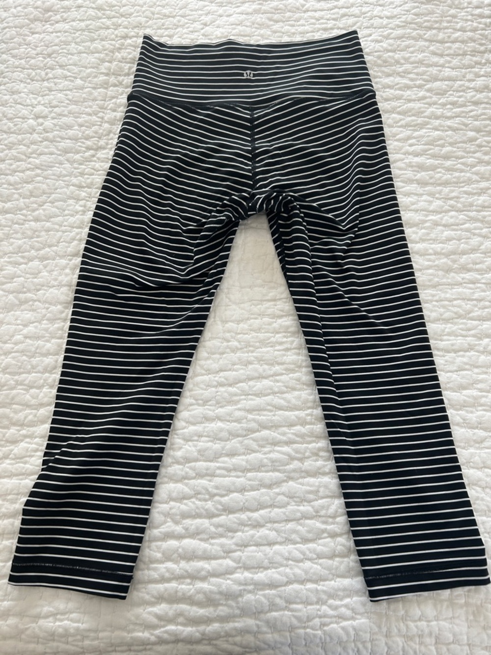 lululemon athletica Black & White Striped Leggings